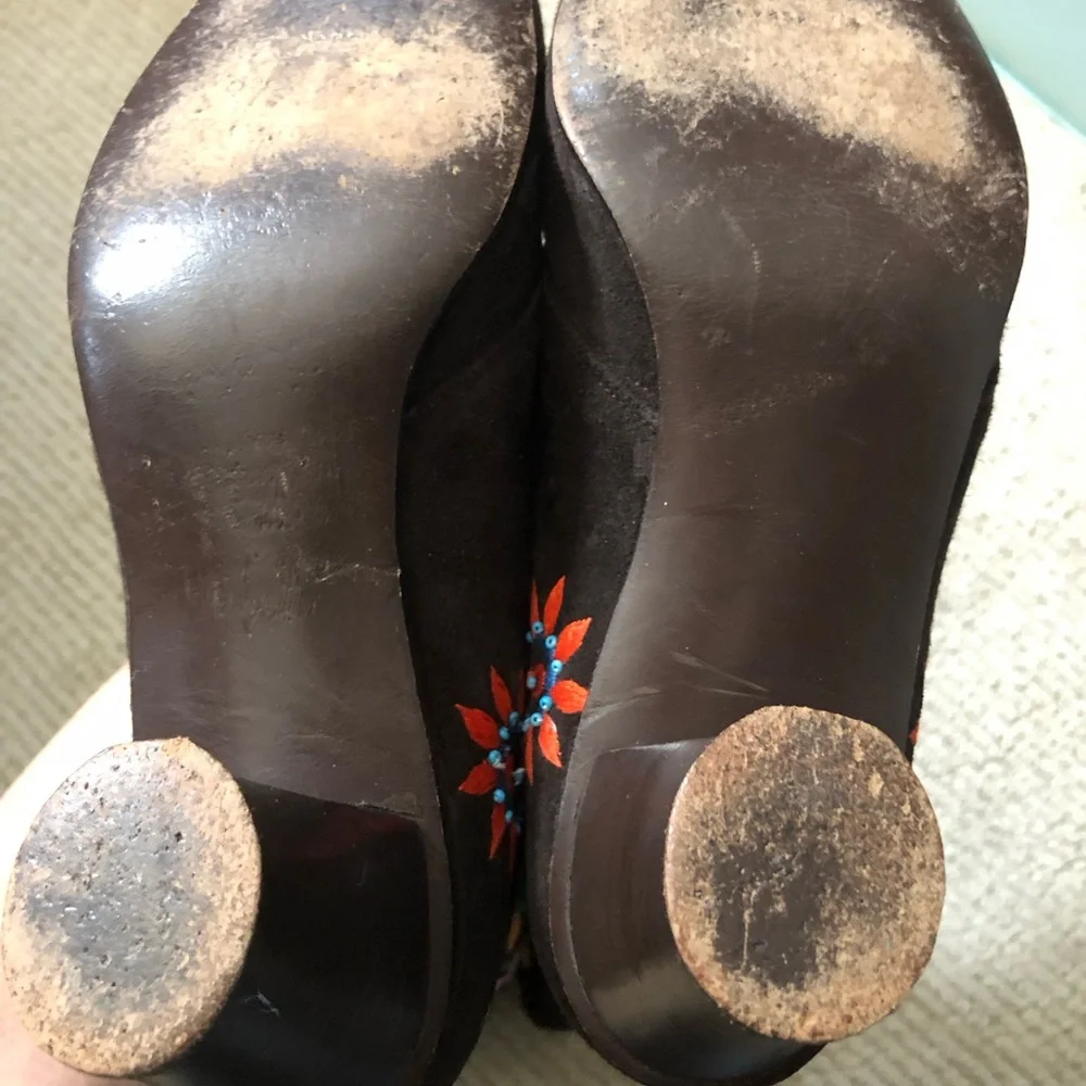 Vintage 1960's Jerry Edouard brocade boots.  Brown suede Size 7. Rare - Picture 11 of 11